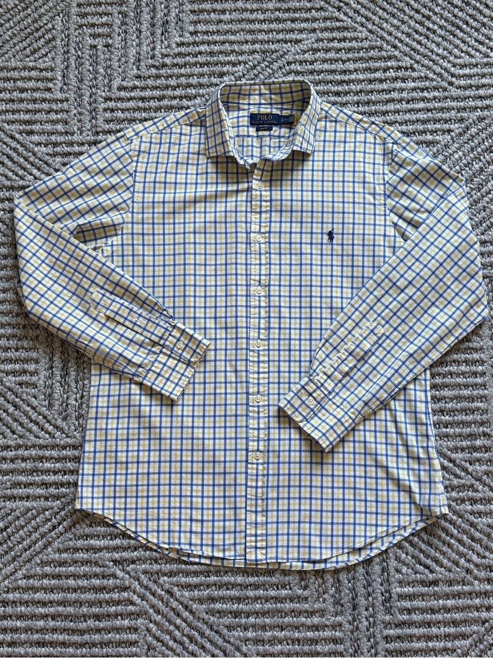 Polo by Ralph Lauren Yellow and Blue Plaid Button-Down Shirt